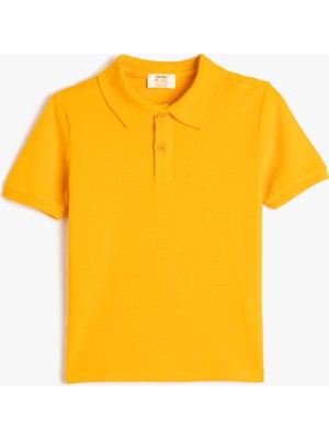 Koton Basic Polo Yaka Tişört Kısa Kollu Düğme Detaylı