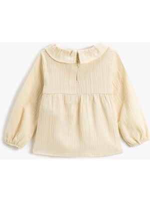 Koton Bebe Yaka Bluz Uzun Kollu Müslin Kumaş Pamuklu