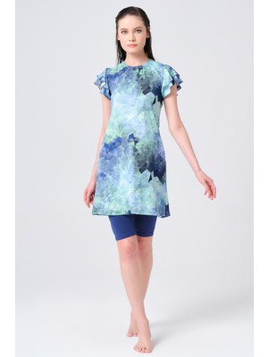 Alfasa Volanlı Yarım Kol Yarı Kapalı Mayo