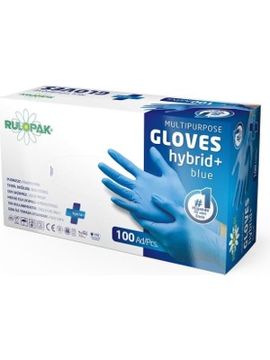 Rulopak  Pe Eldiven Tek Kullanımlık Pudrasız  100 Lü M Beden (Mavi)