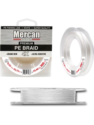 Mercan Pe Örgü Premium 4x Ip 300M Beyaz Misina