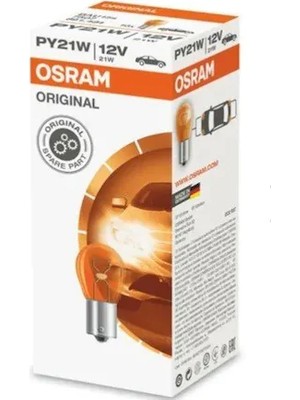 Osram PY21W 12V 21W Tek Duy Çapraz Sarı Işık 7507 02B 10 Adet