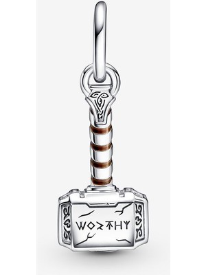 Wops 925 Ayar Gümüş Marvel The Avengers Thor’s Hammer Sallantılı Charm