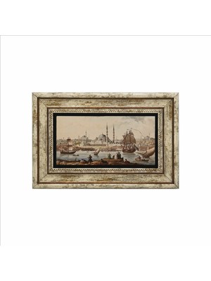 Sadrazam Eski Istanbul Manzarası Baskılı Doğaltaş Tablo (20CMX30CM )(DRT-008)