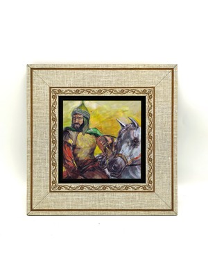 Sadrazam Selahaddin Eyyubi Tasviri Baskılı Mdf Çerçeveli Tablo (20CMX20 cm )(KRG-086)