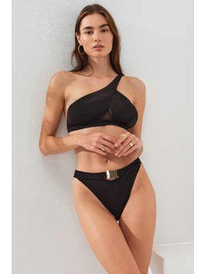 Pierre Cardin Dekolteli Tek Omuz Bikini Siyah 231209