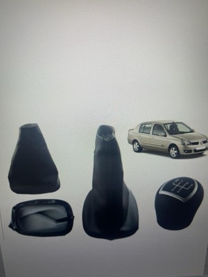 Delüx Renault Clio 2 Sedan Vites Körüğü ve Vites Topuzu Takım Gri Cam Kapak Delüxcar