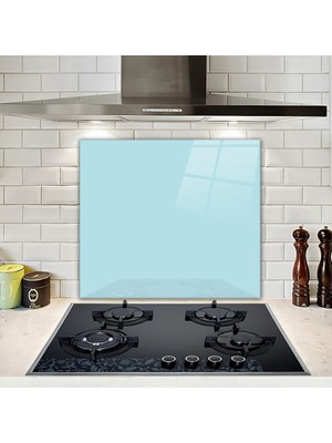 Decorita Düz Renk - Pudra Mavi | Cam Ocak Arkası Koruyucu | 49,5cm x 76cm