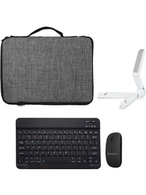 Microcase Huawei Mediapad T5 10.1 Inch Tablet Çanta + Bluetooth Klavye + Mouse + Tablet Standı - AL8112