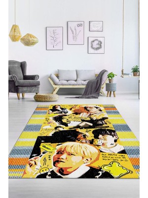 Homshtag Butter Pamuklu Dokuma Tabanlı Yıkanabilir Dekoratif Halı