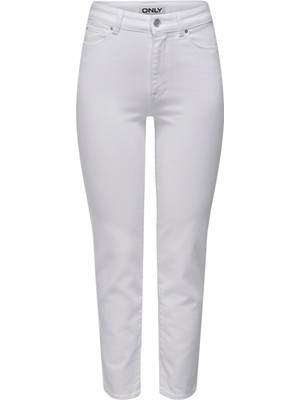 Only Bayan Beyaz Renk Yüksek Bel Kot Pantolon 15292435