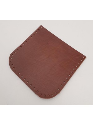 Angel Çanta Aksesuar Kızıl Kahve Gerçek Deri 12X12 cm Oval Kenar Cep