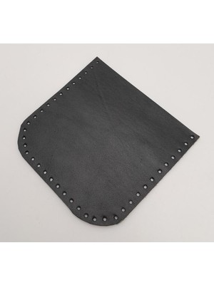 Angel Çanta Aksesuar Siyah Gerçek Deri 12X12 cm Oval Kenar Cep