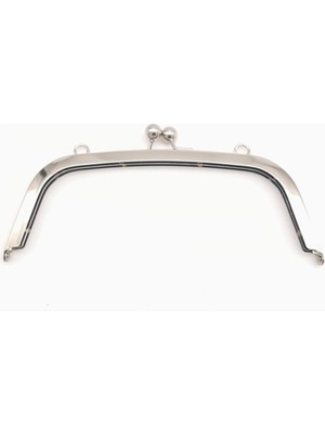 Angel Çanta Aksesuar 21.5 cm Gümüş Oval Köşe Çanta Klipsi Çanta Bursu