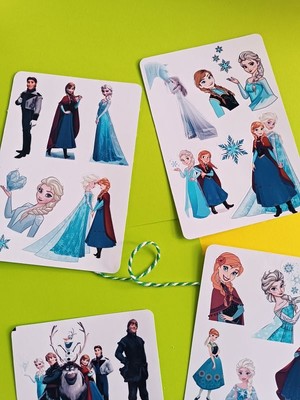 EyER Shoping Frozen Elsa ve Anna Etiket Sticker Seti