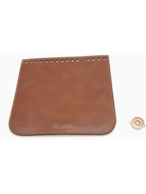 Angel Çanta Aksesuar Taba Renk Suni Deri 16.5X16 cm Çanta Kapağı Light Gold Metalli