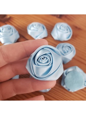 Hobiceyiz Saten Tomurcuk 3 cm Açık Mavi 50 Adet