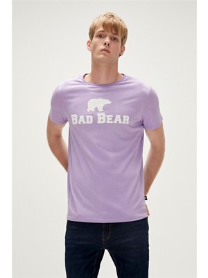 Bad Bear Bear Tee T-Shirt Lavanta Mor Logo Baskılı Erkek Tişört10