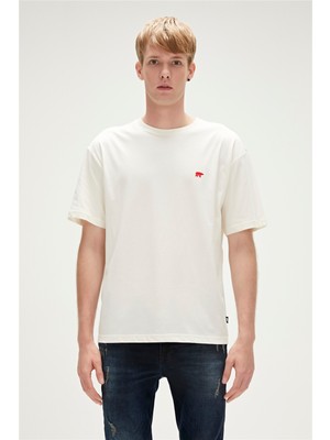 Bad Bear Birthday Oversize T-Shirt Marshmallow Beyaz Basic Erkek Tişört10