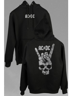 Kendim Seçtim Ac Dc Hard Rock Music Müzik Ön ve Arka Baskılı Sweatshirt Unisex Kapüşonlu Hoodie10