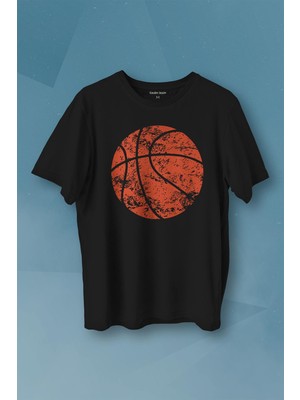 Kendim Seçtim Basketball Vintage Grunge Retro Basket Topu Baskılı Tişört Unisex T-Shirt10