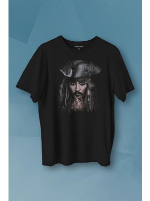 Kendim Seçtim Jhonny Depp Captain Jack Sparrow Karayip Korsanları Pirates Caribbean Baskılı Tişört Unisex T-Shirt10