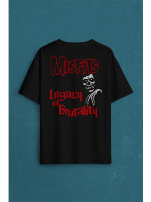 Kendim Seçtim The Misfits Legacy Of Brutality Punk Rock Sırt Ön Baskılı Oversize Tişört Unisex T-Shirt10