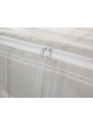 English Home Plaid Lines Polyester Hurç 74 x 46 x 46 cm Gri