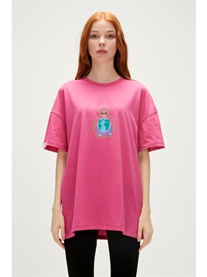 Bad Bear Re-Save Recycle Fuşya Pembe T-Shirt Baskılı Kadın Tişört10