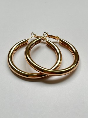 Rupen Kraft Kararmaz Hafif Halka Küpe ( 4,5 Cm)