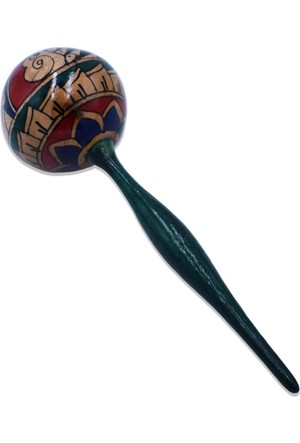 Tycoon Percussion TMPB-Y Beaded Plastic Maracas with Wooden Handle