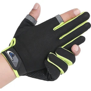 Açık Iki Parmaklı Bisiklet Eldivenleri Yeşil (Yurt Dışından)