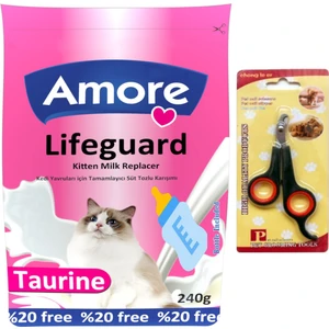 Yavru Kedi Süt Tozu 240GR Kitten Milk Lifeguard, Biberon, Tırnak Makası