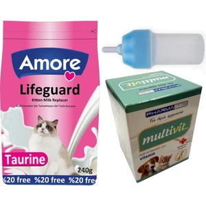 Lifeguard Yavru Kedi Süt Tozu 240GR + Biberon + Multivitamin