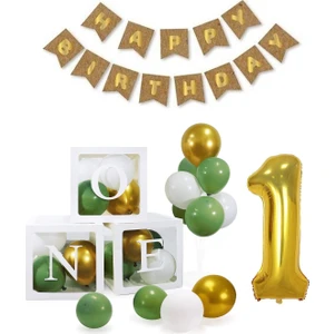 Bi Dolu Mutluluk 1 Yaş Doğum Günü Konsepti One Happy Bırthday