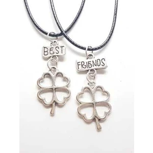 Tuna Takı & Aksesuar Antik Gümüş Kaplama Dört 4 Yapraklı Yonca Best Friends Bff Arkadaşlık Kolyesi