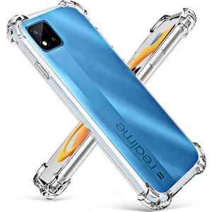 Realme C11 ile Uyumlu Kapak Airbag Antishock Köşe Korumalı Şeffaf Silikon Kılıf
