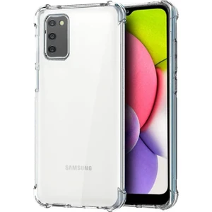 Samsung Galaxy A03S ile Uyumlu Kapak Kamera Korumalı Şeffaf Airbag Antishock Köşe Korumalı Silikon Şeffaf Kılıf