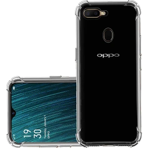 Case World Caseworld Oppo A5S ile Uyumlu Kapak Airbag Antishock Köşe Korumalı Silikon Şeffaf Kılıf