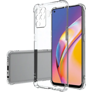 Case World Caseworld Oppo Reno 5 Lite ile Uyumlu Kapak Kamera Korumalı Şeffaf Airbag Antishock Köşe Korumalı Silikon Şeffaf Kılıf