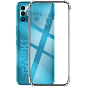 Case World Caseworld Tecno Spark 7 ile Uyumlu Kapak Kamera Korumalı Şeffaf Airbag Antishock Köşe Korumalı Silikon Şeffaf Kılıf
