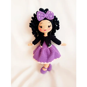 Mor Nazlı Bebek Amigurumi Örgü Oyuncak