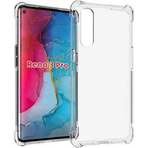 Case World Caseworld Oppo Reno 3 Pro ile Uyumlu Kapak Airbag Antishock Köşe Korumalı Silikon Şeffaf Kılıf
