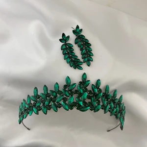 Luxury Wedding Accessories Subya Yeşil Takı Seti