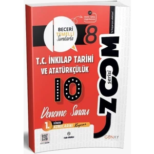 Günay Yayınları Günay 8. Sınıf T.c. Inkılap Tarihi ve Atatürkçülük 1. Dönem 10 Lu Zoom Serisi Deneme Sınavı Günay