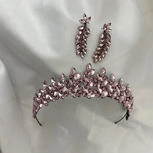 Luxury Wedding Accessories Subya Pembe Takı Seti
