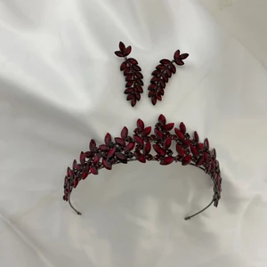 Luxury Wedding Accessories Subya Bordo Takı Seti