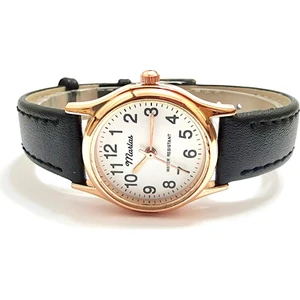 Retro Kadın Saati, Vintage Tasarım, Klasik, Rose Gold Rengi, Minimal, Kayışlı