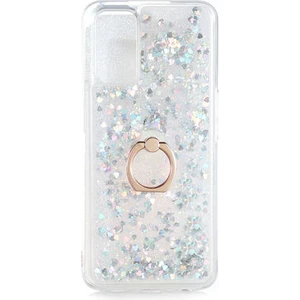 Kip GSM Oppo A52 Kılıf Sıvılı Simli Yüzüklü Kapak