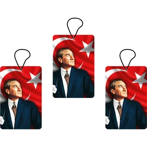 Jet Hızında Jethızında 3'lü Set Türk Bayrağı Atatürk Tasarımlı Oto Kokusu
